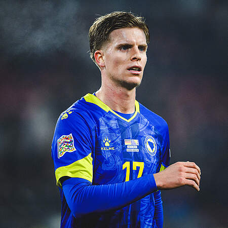 Burnic im Trikot Bosnien-Herzegowinas