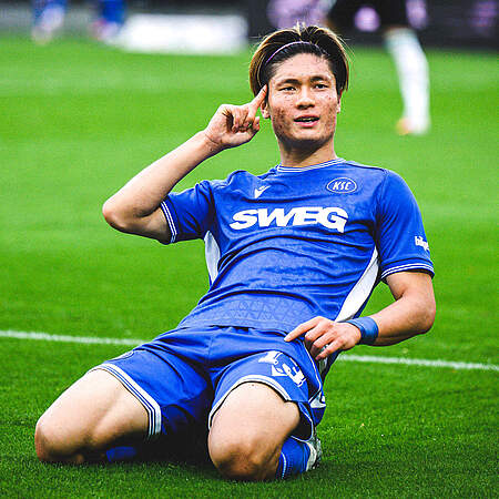 Fukuda beim Torjubel
